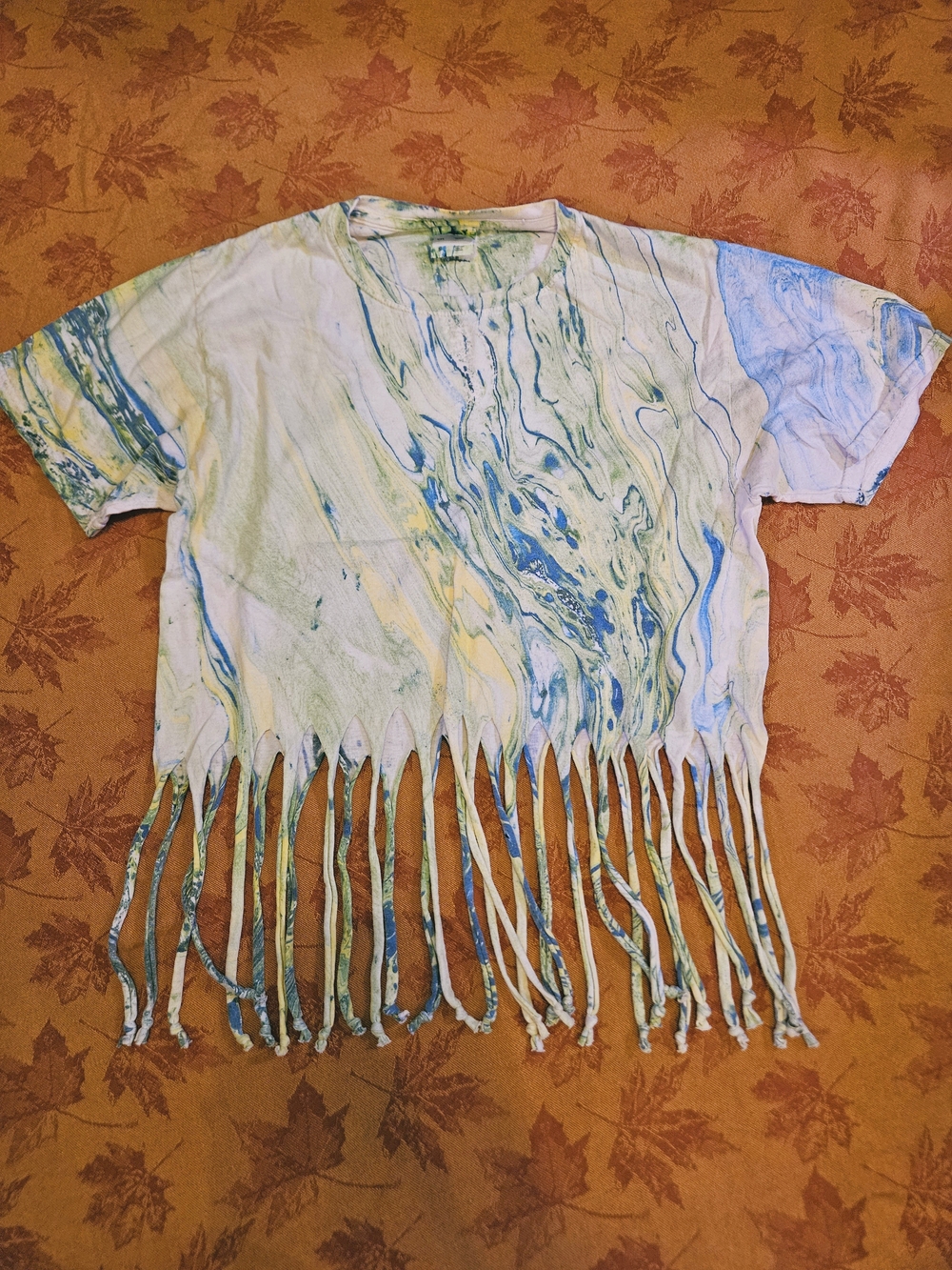Artist Made Tie-Dye Fringe Crop Top